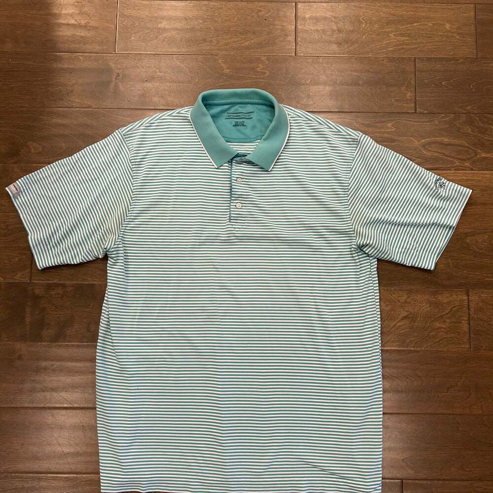 Cutter & Buck Virtue Eco Pique Stripe Recycled Mens‎ Polo - Fresh Mint - L : ,